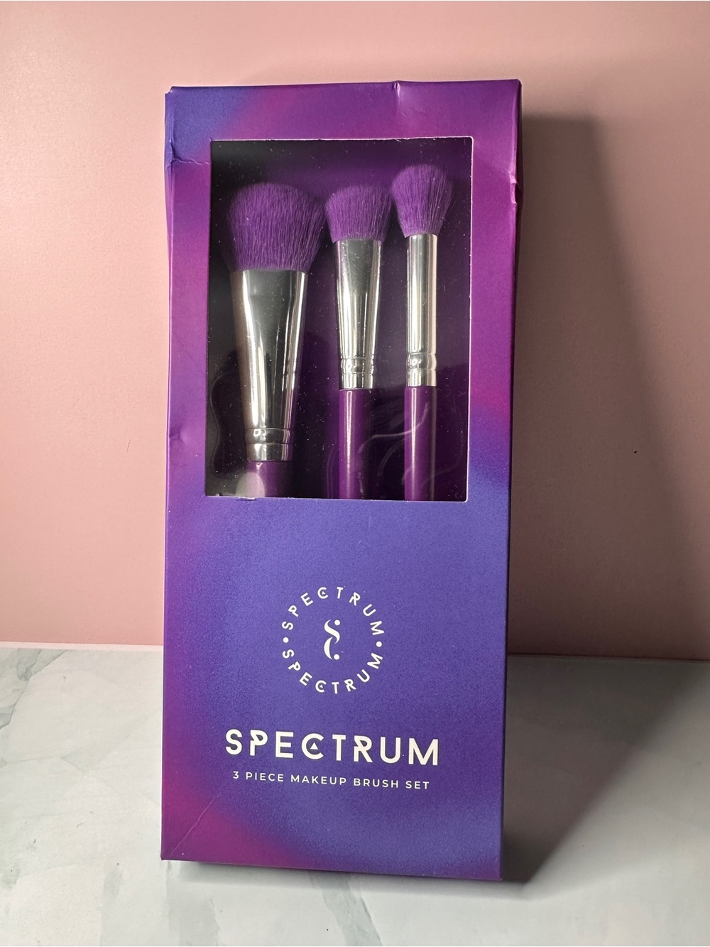3-Piece Purple Makeup Brush Set